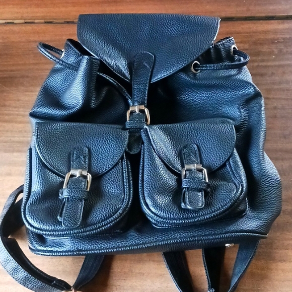 Source Unknown | Bags | Black Leather Backpack | Poshmark